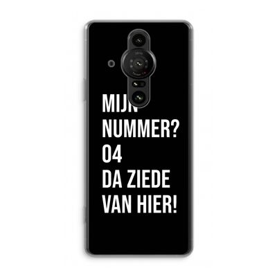 Da ziede van hier - Zwart: Sony Xperia Pro-I Transparant Hoesje