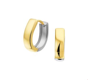 Klapoorringen geel-en witgoud 4 x 12 mm