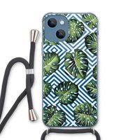 Geometrische jungle: iPhone 13 Transparant Hoesje met koord Geometrische jungle: iPhone 13 Transparant Hoesje met koord