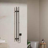 Belrad Rod staafhanddoekdroger - 150x16,8x12,7 cm - elektrisch - dubbel - 120w - 2,5cm - gunmetal HS1513GM