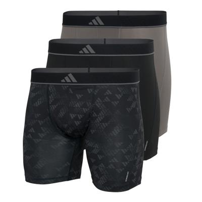 Adidas Boxershorts Micro flex lang 3-pack zwart grijs