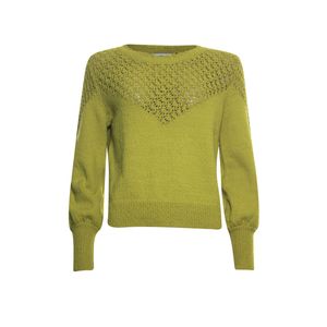 Pullover opengebreid o-hals l/m