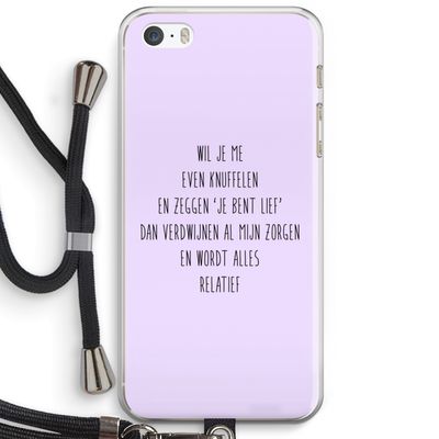 Relatief: iPhone 5 / 5S / SE Transparant Hoesje met koord