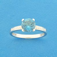 Ring London Blue Topaas En Diamant 0.05ct H Si