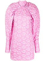 ROTATE BIRGER CHRISTENSEN robe courte fleurie à manches bouffantes - Rose