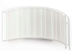 Linda wandlamp wit met textiel half rond met 2 fittingen E27 Spaans design Faro