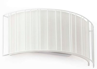 Linda wandlamp wit met textiel half rond met 2 fittingen E27 Spaans design Faro