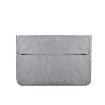 PU01S PU leer horizontale onzichtbare magnetische gesp laptop Inner Bag voor 14 1 inch laptops (grijs)