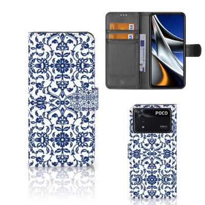Xiaomi Poco X4 Pro 5G Hoesje Flower Blue