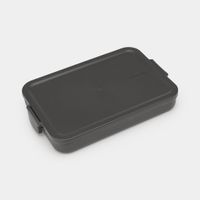 Brabantia Make & Take breakset 2-delig, kunststof (waterfles met zeef, lunchbox plat) - Dark Grey - thumbnail