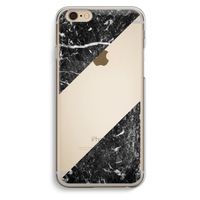 Zwart marmer: iPhone 6 / 6S Transparant Hoesje