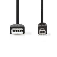 Nedis CCGP60100BK20 USB-kabel 2 m 2.0 USB A USB B Zwart - thumbnail