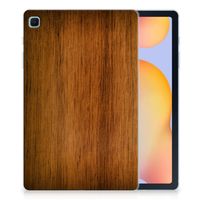 Samsung Galaxy Tab S6 Lite | S6 Lite (2022) Silicone Tablet Hoes Donker Hout