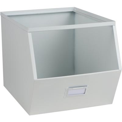 Urban Living Stapelbare opbergmand - Open Metal Box - 23 x 32 x 21 cm - metaal - wit