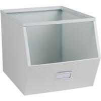 Urban Living Stapelbare opbergmand - Open Metal Box - 23 x 32 x 21 cm - metaal - wit
