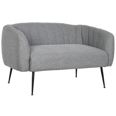 Sofa DKD Home Decor Zwart Grijs Schuim Hout Metaal Fluweel Scandi 129 x 75 x 73 cm