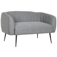 Sofa DKD Home Decor Zwart Grijs Schuim Hout Metaal Fluweel Scandi 129 x 75 x 73 cm
