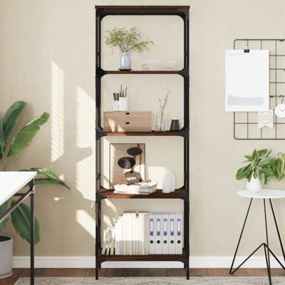 Boekenkast 5-laags 59x35x171 cm bewerkt hout bruin eikenkleur