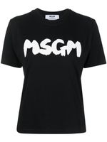 MSGM t-shirt en coton à logo imprimé - Noir - thumbnail