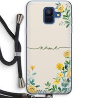 Gele bloemen: Samsung Galaxy A6 (2018) Transparant Hoesje met koord