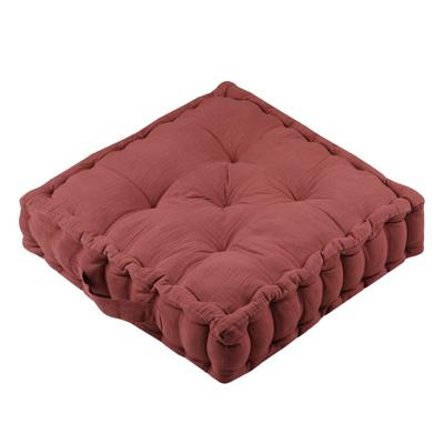 Stof Textile Vloerkussen Maxime - terracotta - katoen - 45 x 45 x 10 cm - vierkant - Extra dik