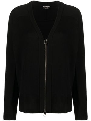 TOM FORD cardigan en laine vierge à fermeture zippée - Noir
