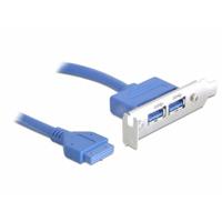 Delock USB 3.0 19-pin - 2 x USB 3.0-A PC-slot 1 stuk(s) - thumbnail