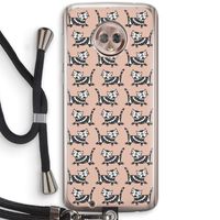 Zwarte poes: Motorola Moto G6 Transparant Hoesje met koord