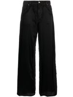 Blumarine pantalon satiné à taille haute - Noir