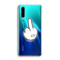 Middle finger black: Huawei P30 Transparant Hoesje