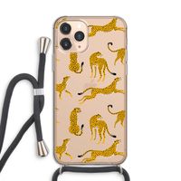 Luipaard: iPhone 11 Pro Transparant Hoesje met koord
