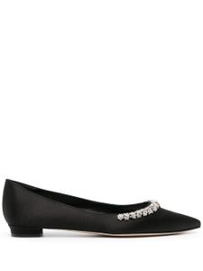 Manolo Blahnik ballerines Olarana en satin - Noir