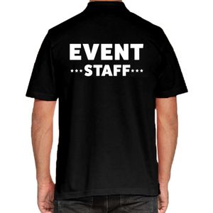 Event staff / personeel tekst polo shirt zwart voor heren 2XL  -