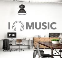 Muursticker I Love Music