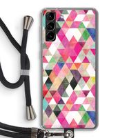 Gekleurde driehoekjes: Samsung Galaxy S21 Plus Transparant Hoesje met koord