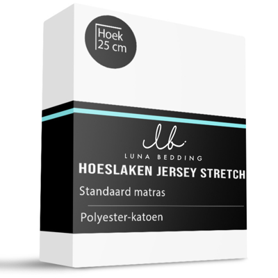 Hoeslaken - Jersey Stretch - 180x200 cm - Keuze Uit Meerdere Kleuren - Luna Bedding - Dekbed-Discounter.nl