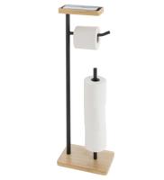 Toiletrolhouder Filano metaal plus bamboe zwart