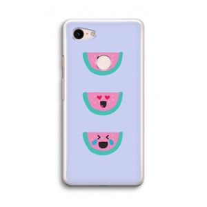 Smiley watermeloen: Google Pixel 3 Transparant Hoesje