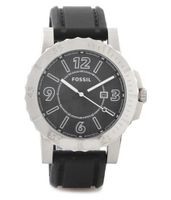 Horlogeband Fossil BQ1023 Rubber Zwart 22mm