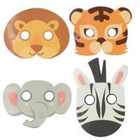 Masker Jungle Papier Set, 8st. Masker Jungle Papier Set, 8st.