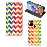 Samsung Galaxy A21s | Hoesje met Magneet | Zigzag Multi Color