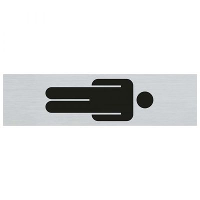 Bord Alulook Heren symbool staand - 165x44 mm zelfklevend.
