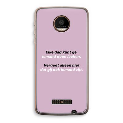 gij zijt ook iemand: Motorola Moto Z Force Transparant Hoesje