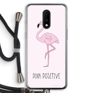 Pink positive: OnePlus 7 Transparant Hoesje met koord