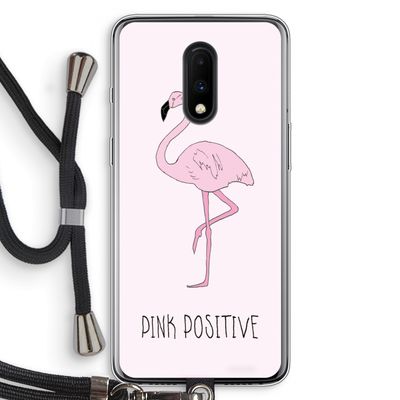 Pink positive: OnePlus 7 Transparant Hoesje met koord