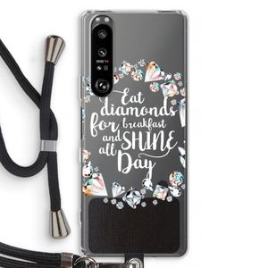 Diamonds: Sony Xperia 1 III Transparant Hoesje met koord