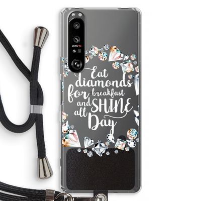 Diamonds: Sony Xperia 1 III Transparant Hoesje met koord