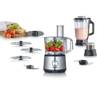 SEVERIN KM3892 Multifunctionele keukenmachine - 1200 W - roestvrij staal en zwart - 1,5 L blender - 2 snelheden + pulsstand