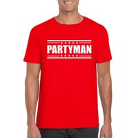 Rood t-shirt heren met tekst Partyman 2XL  -