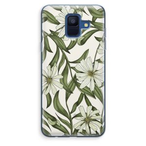 Wit bloemenpatroon: Samsung Galaxy A6 (2018) Transparant Hoesje
